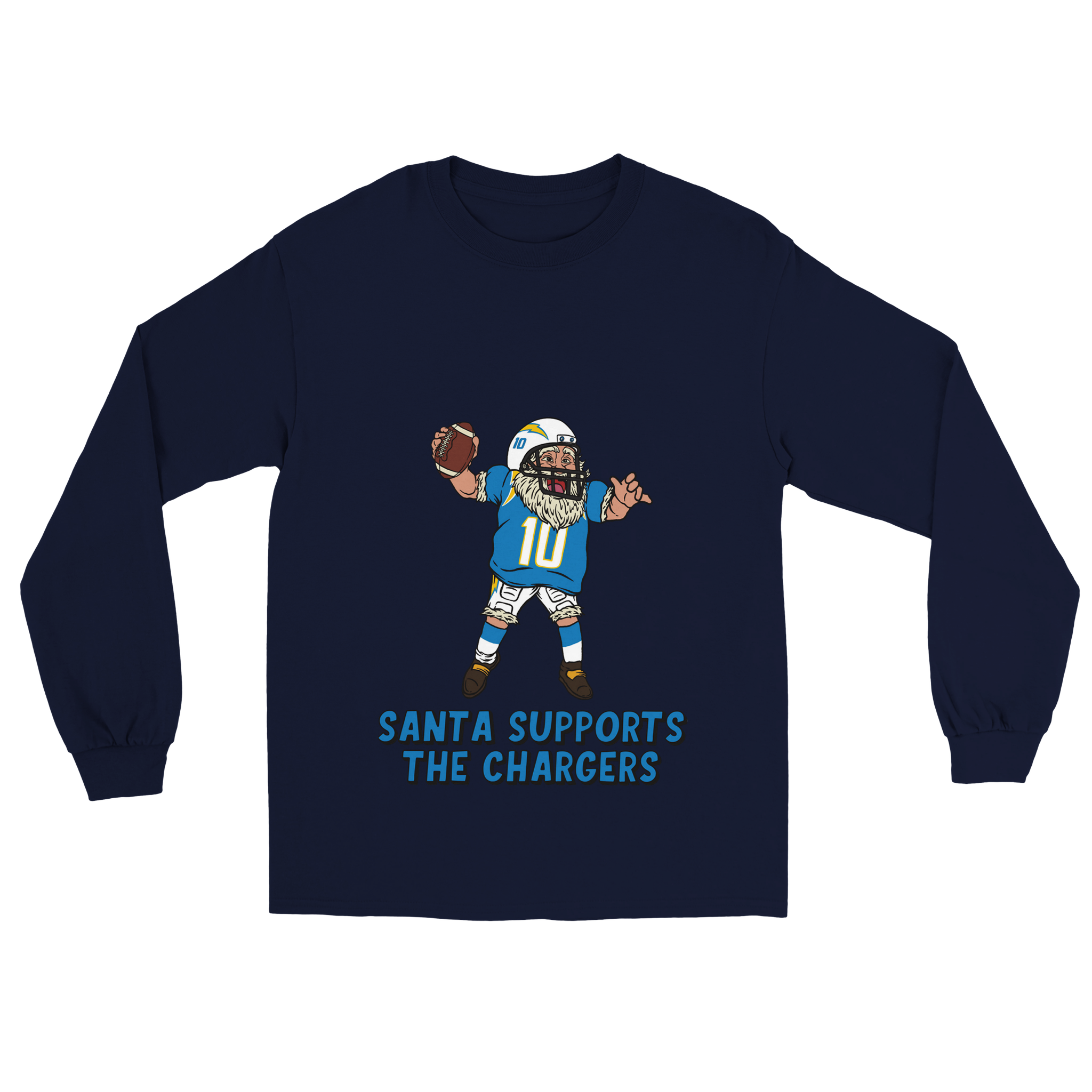 Los Angeles Chargers Unisex Longsleeve Santa T-shirt
