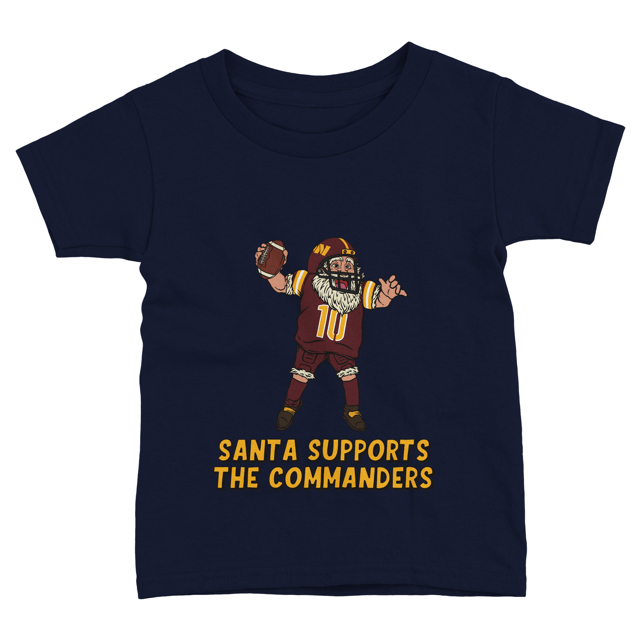 Washington Commanders Toddler Fine Jersey Santa T-Shirt