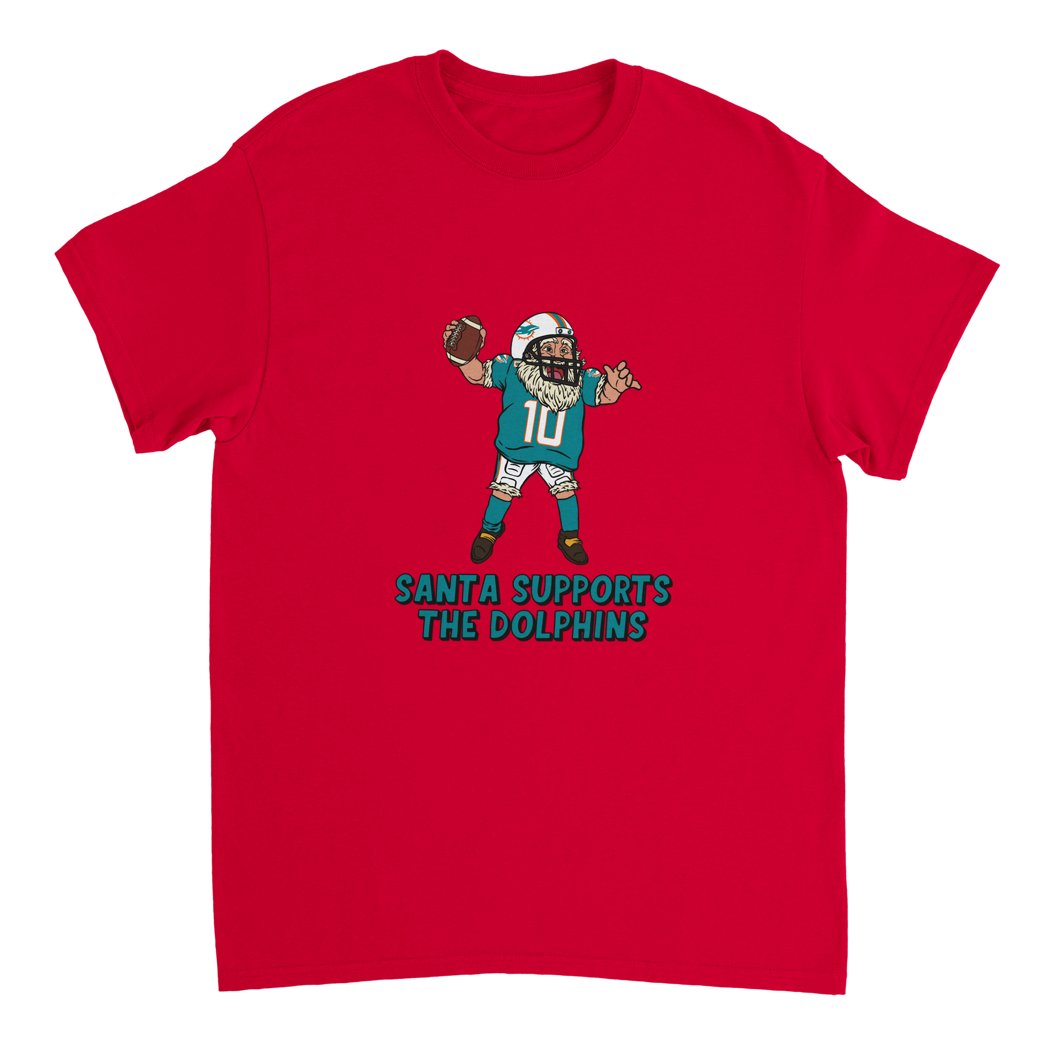 Miami Dolphins Unisex Crewneck Santa T-shirt