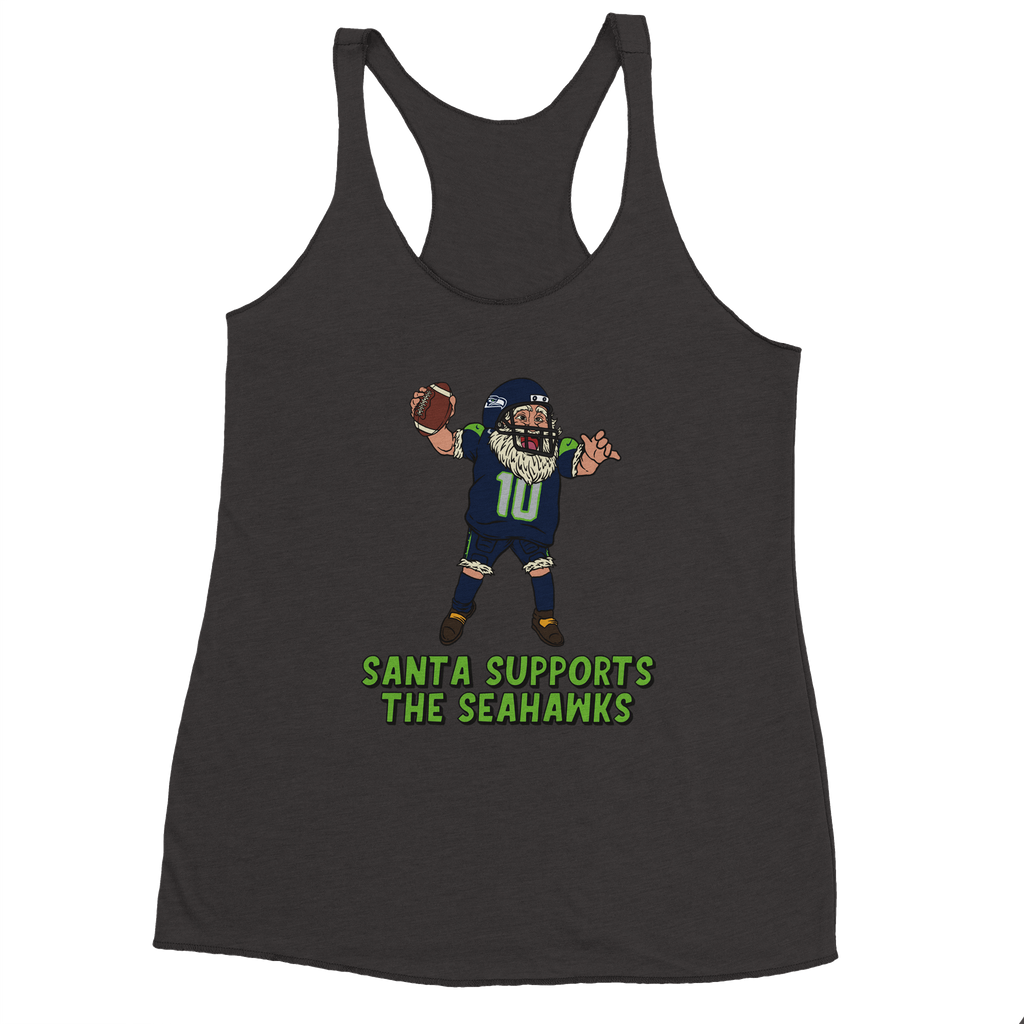 Seattle Seahawks Women's Racerback Santa Tank Top