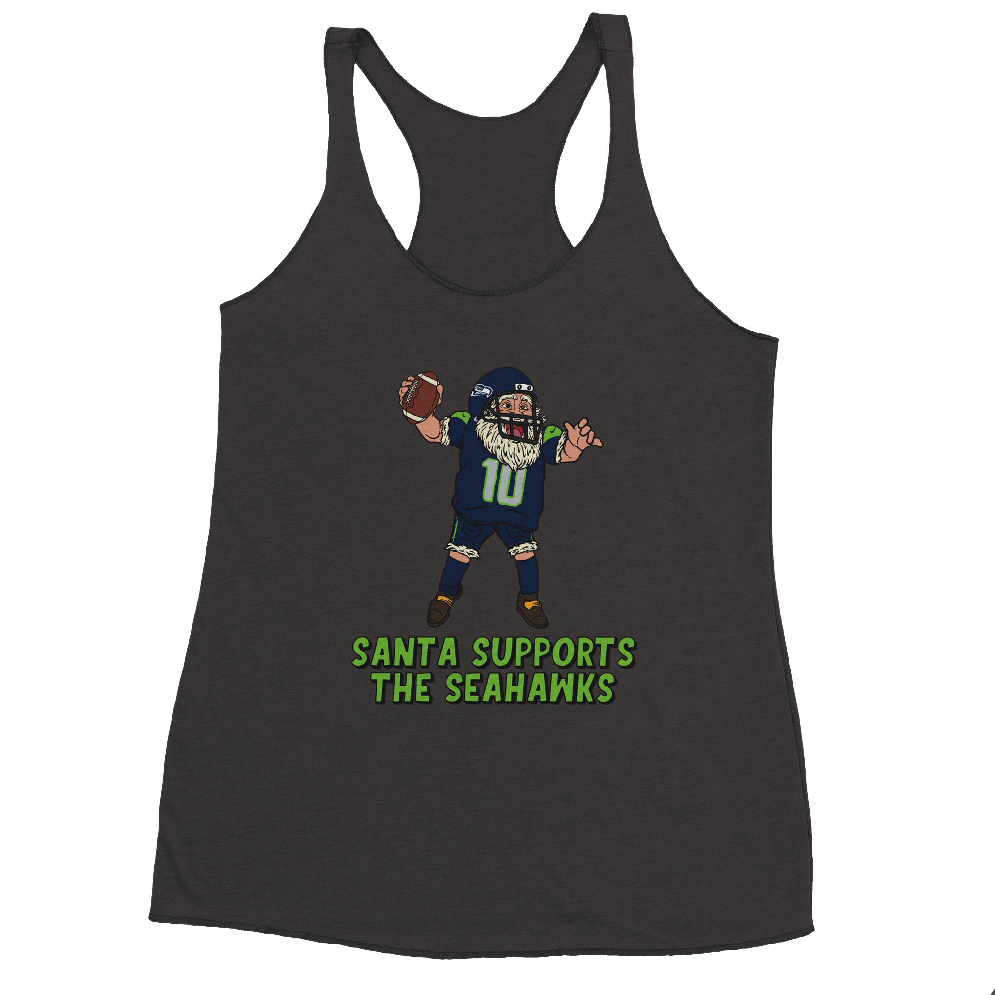 Seattle Seahawks Women's Racerback Santa Tank Top