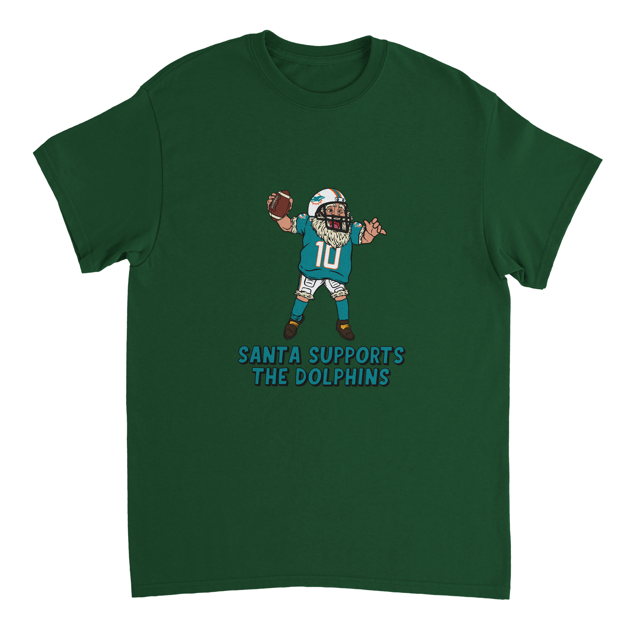 Miami Dolphins Unisex Crewneck Santa T-shirt