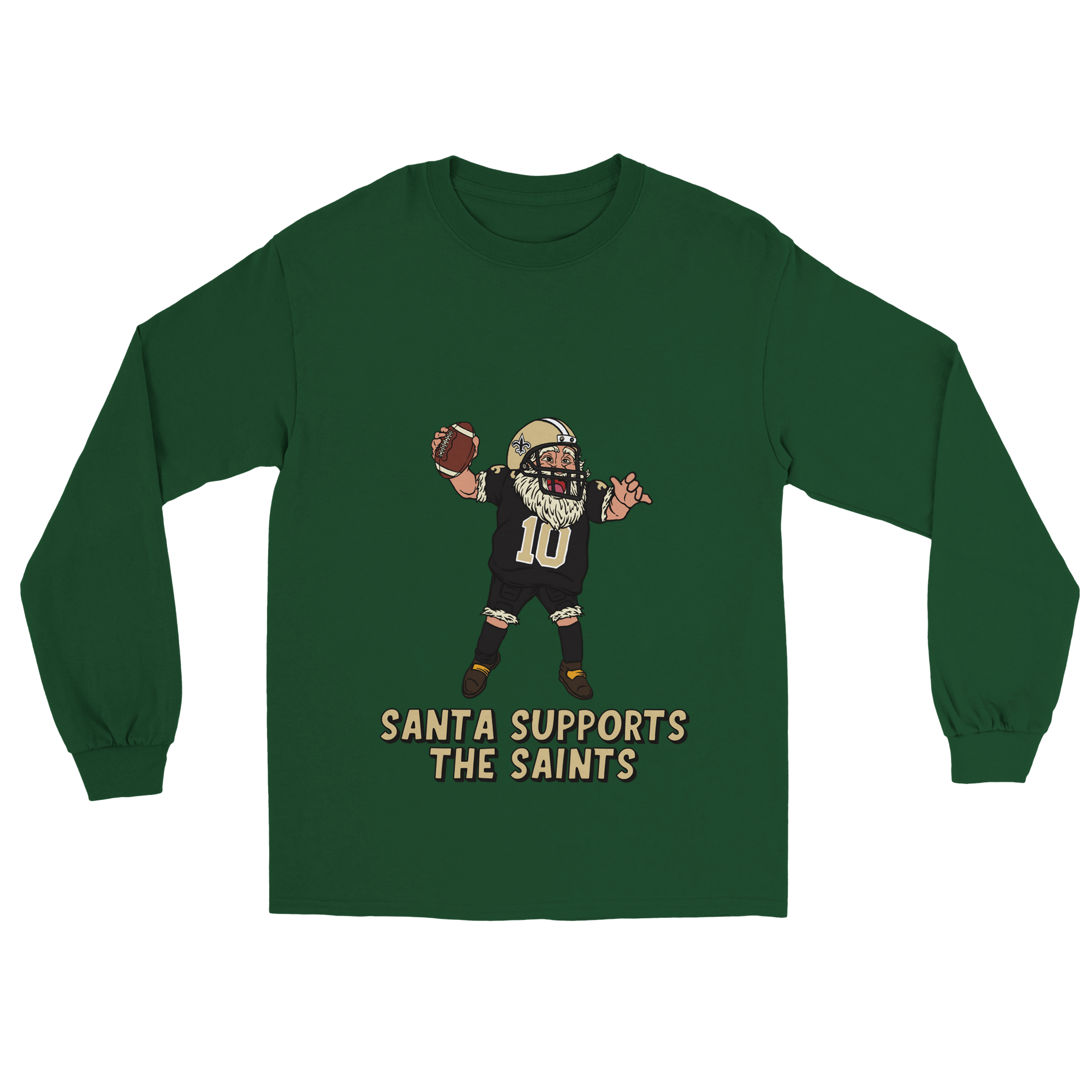 New Orleans Saints Unisex Longsleeve Santa T-shirt