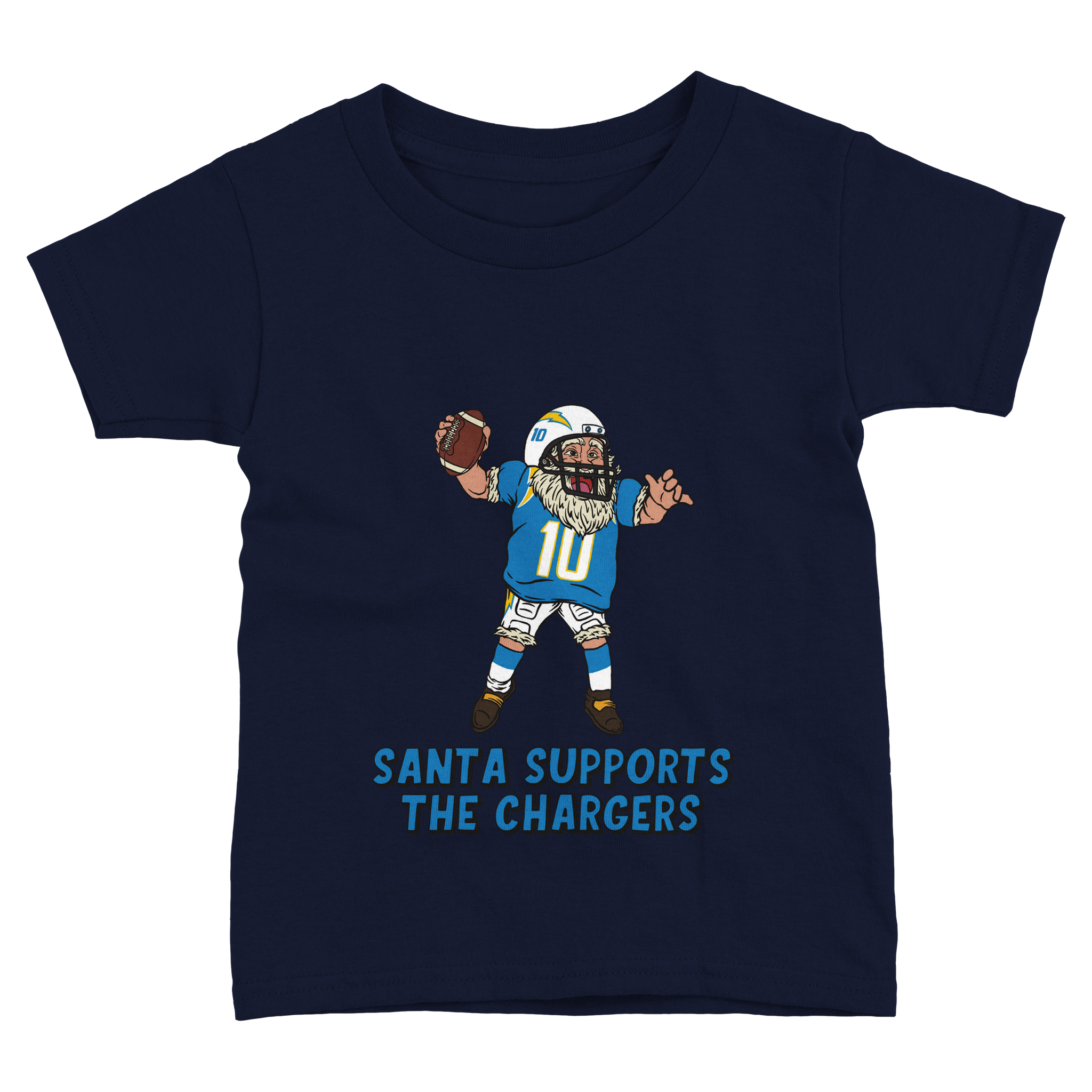 Los Angeles Chargers Toddler Fine Jersey Santa T-Shirt