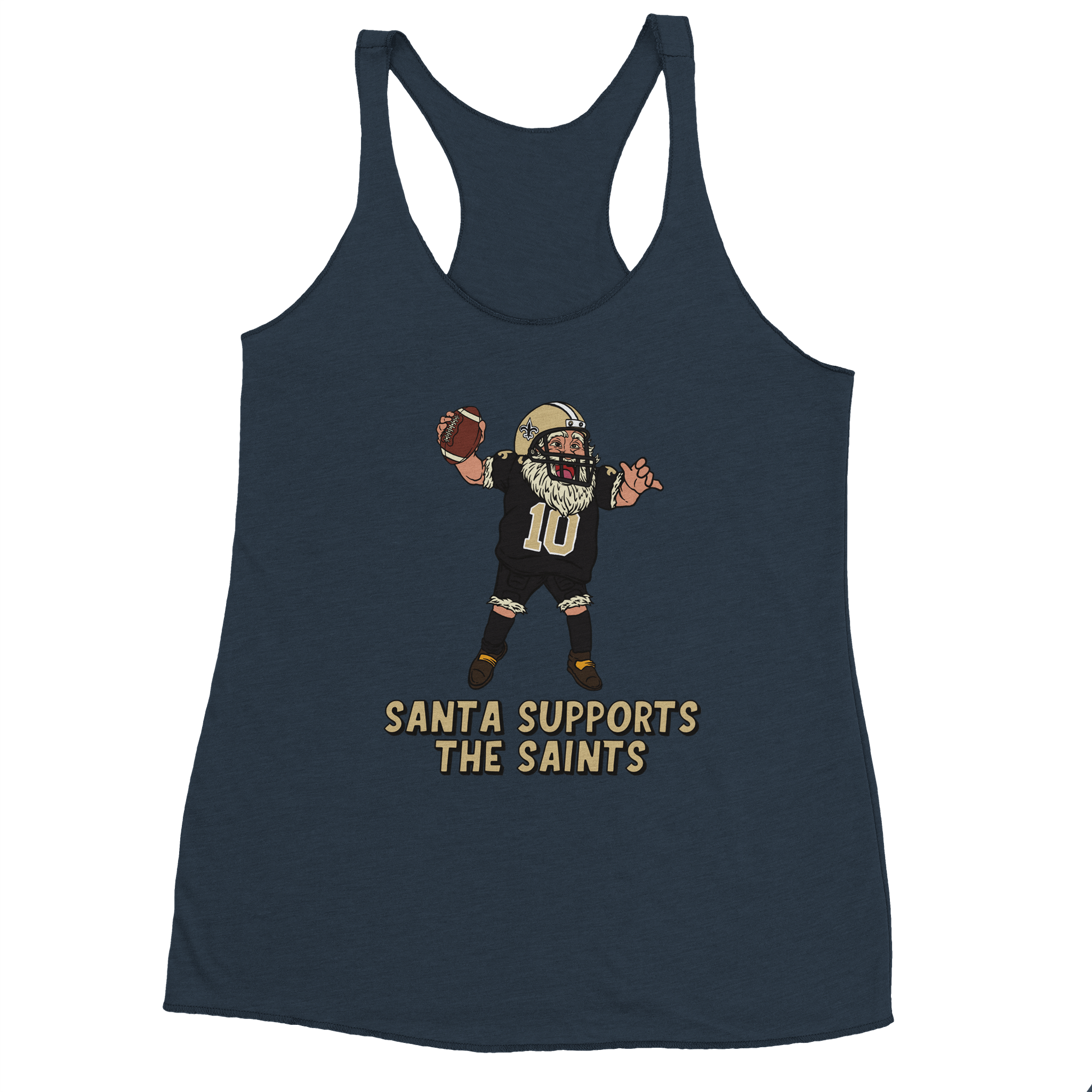 New Orleans Saints Women's Racerback Santa Tank Top