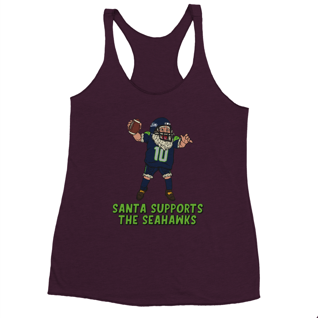 Seattle Seahawks Women's Racerback Santa Tank Top