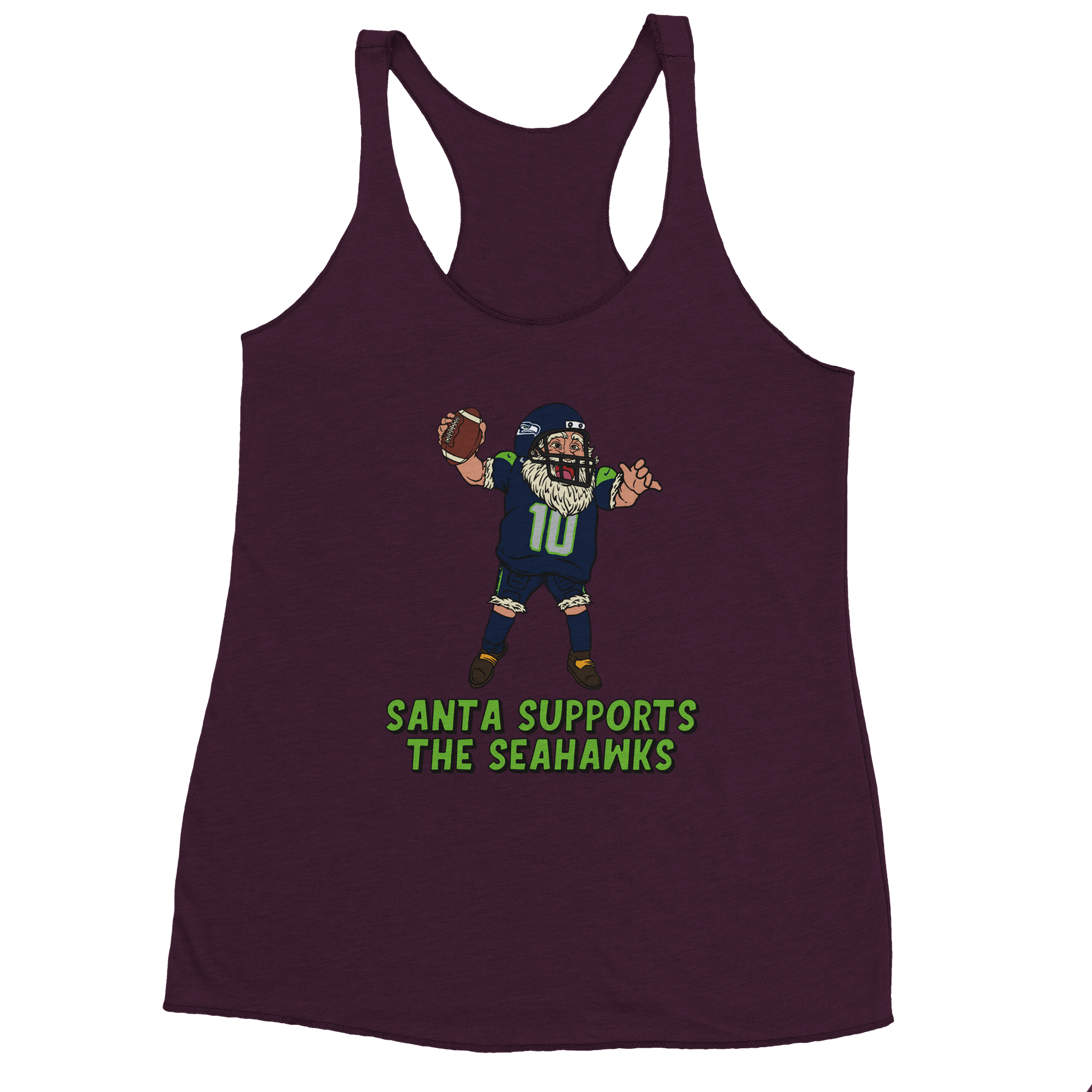 Seattle Seahawks Women's Racerback Santa Tank Top