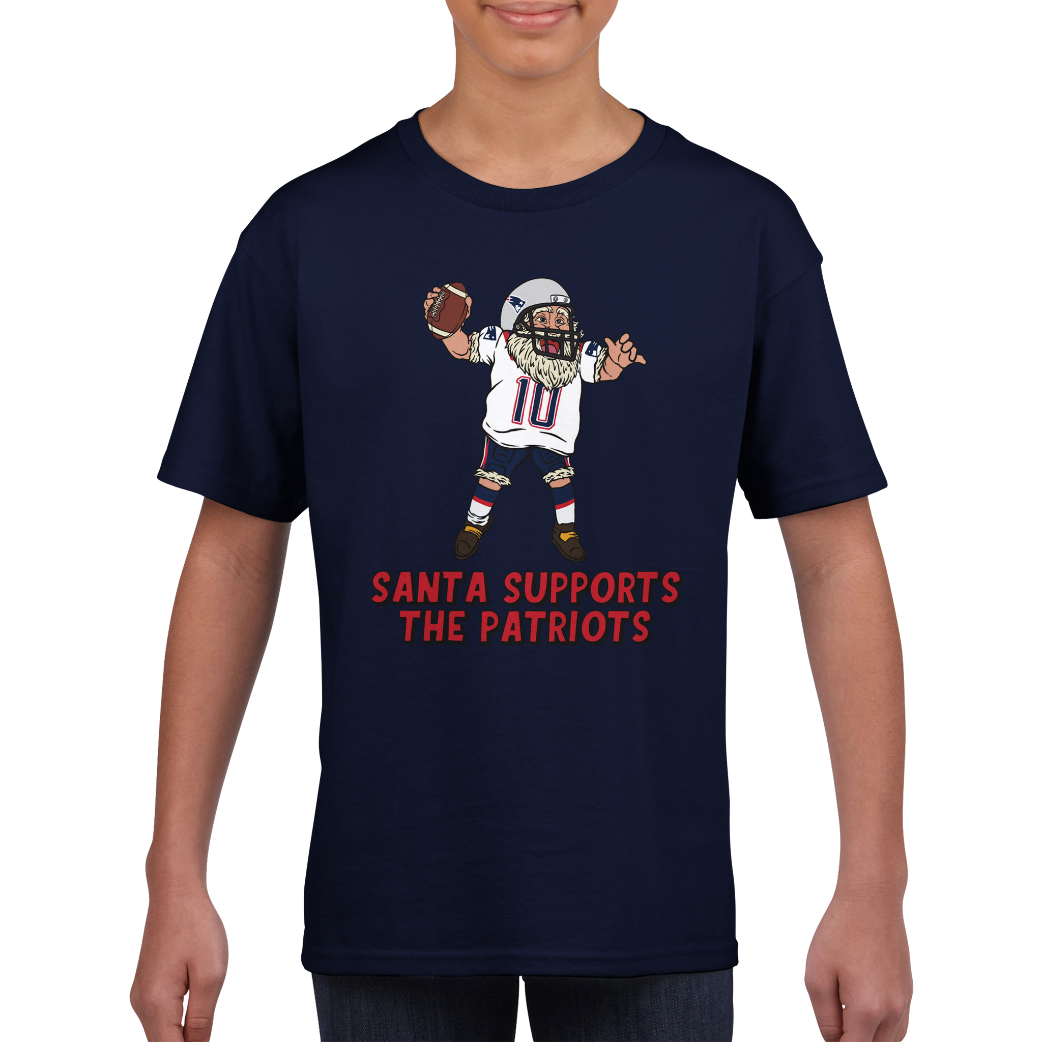 New England Patriots Kids Crewneck Santa T-shirt