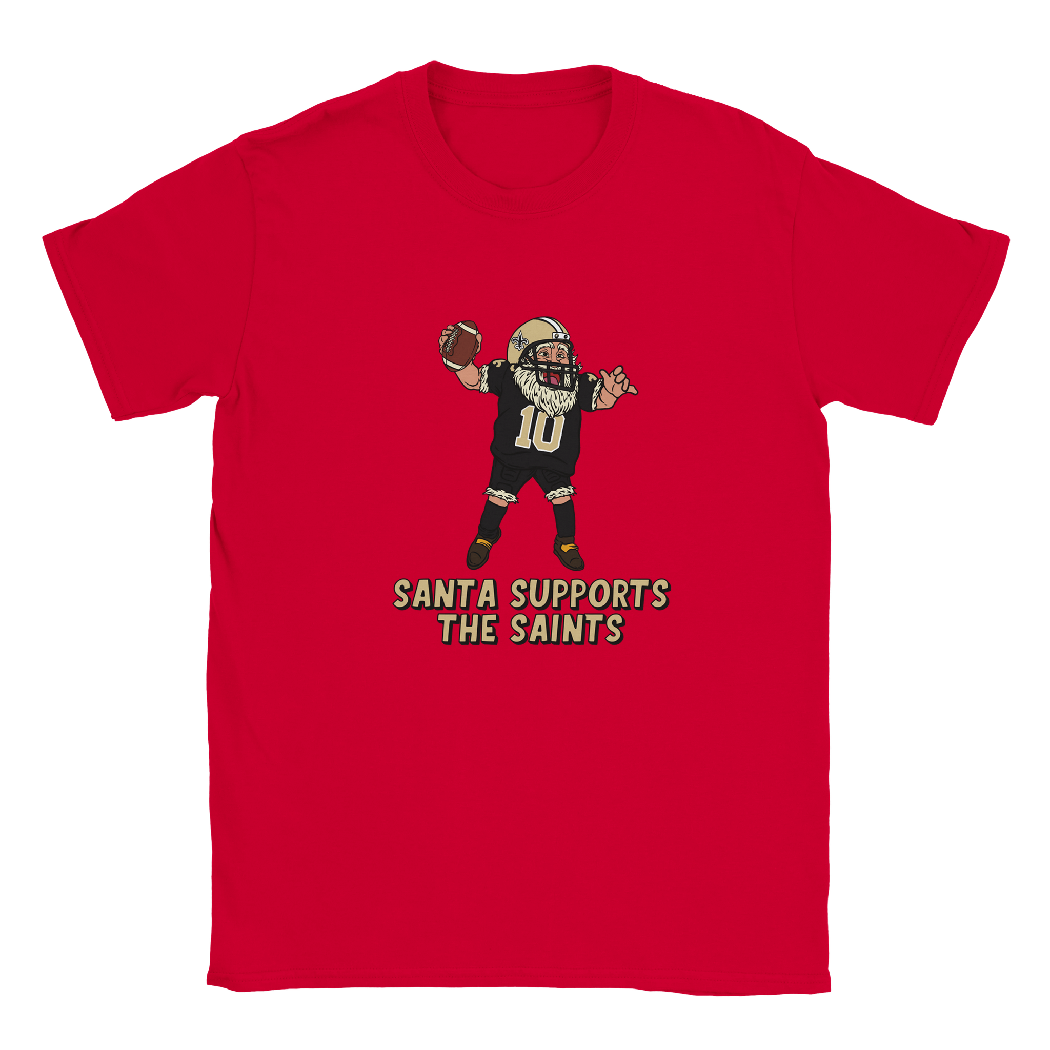New Orleans Saints Kids Crewneck Santa T-shirt