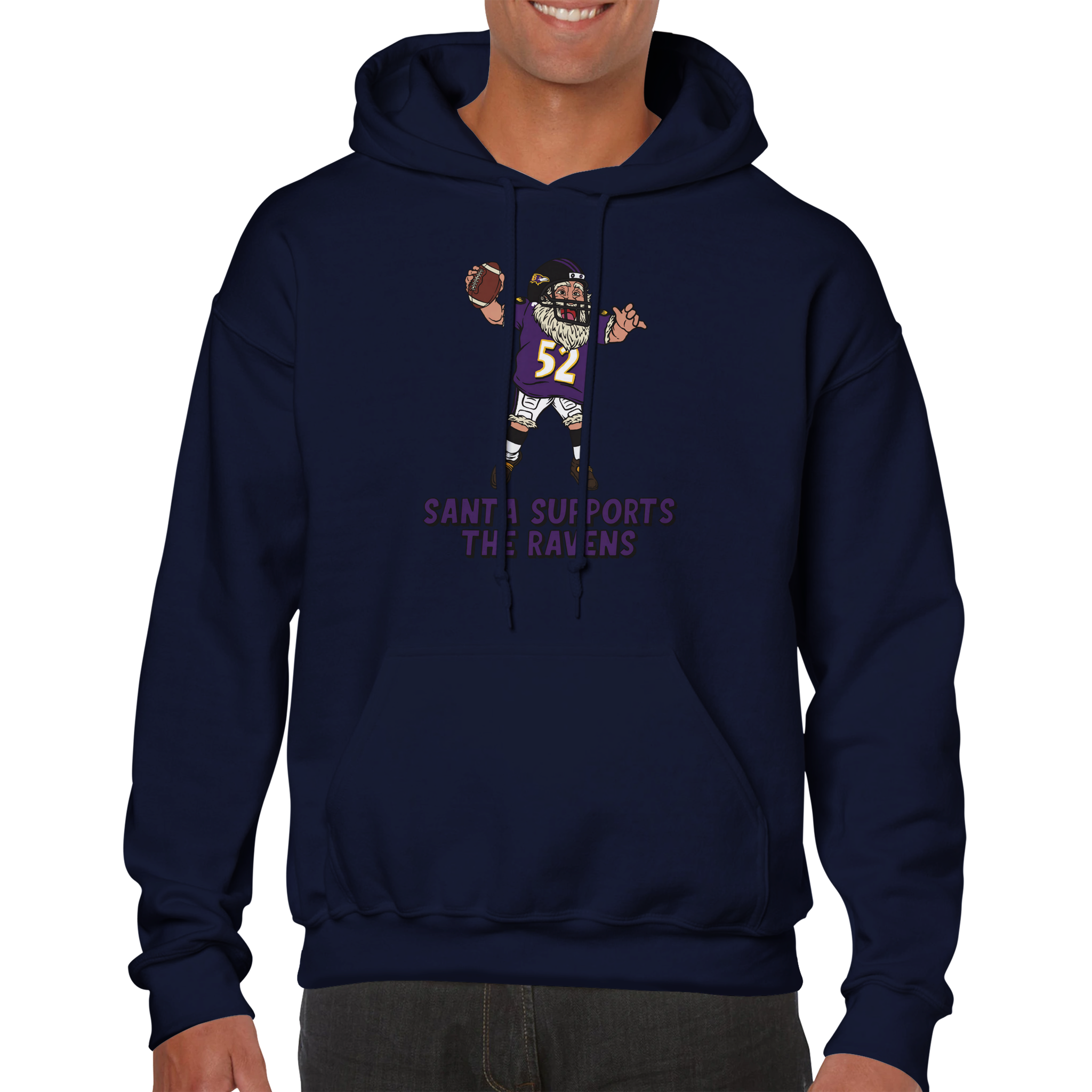 Baltimore Ravens Unisex Pullover Santa Hoodie