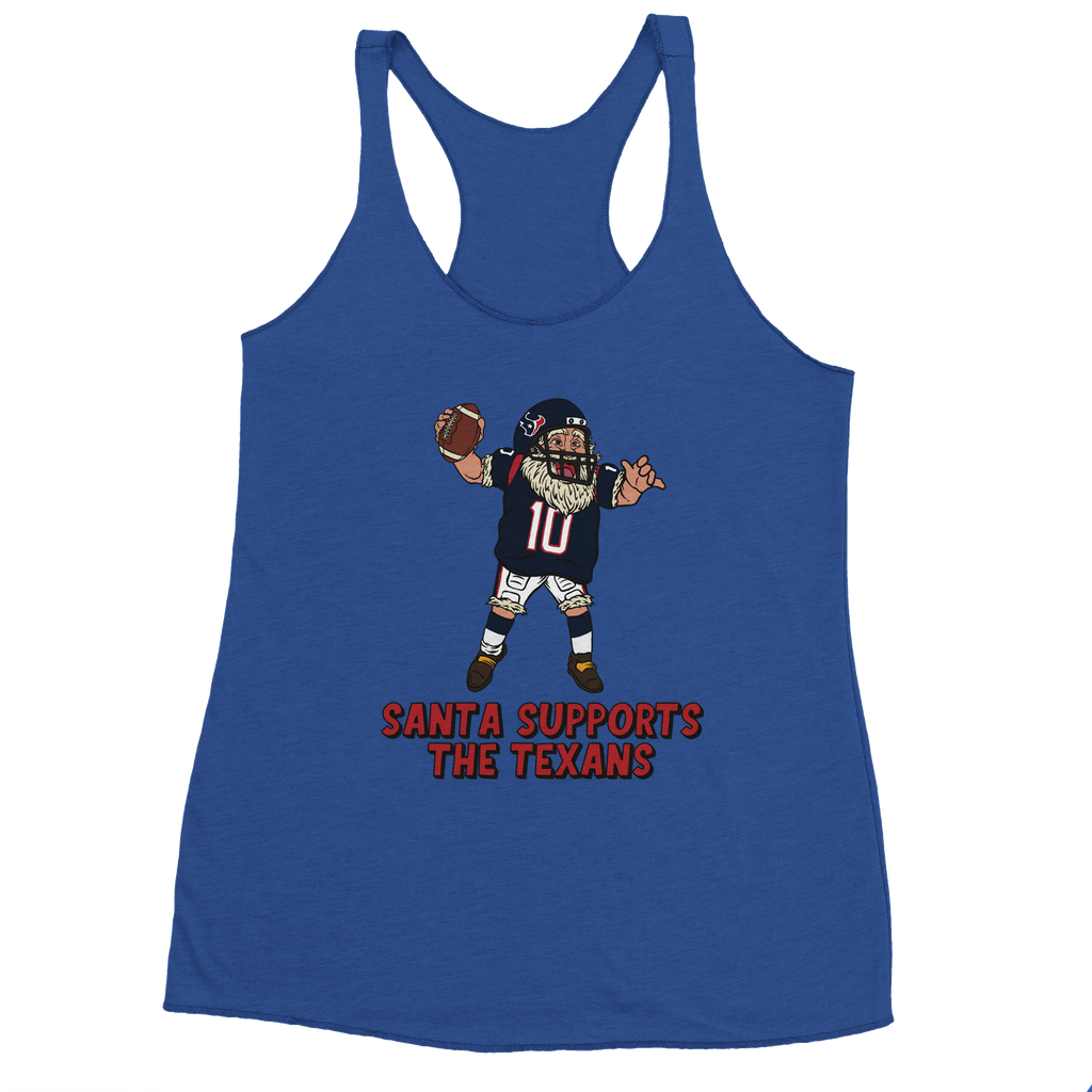 Houston Texans Women's Racerback Santa Tank Top