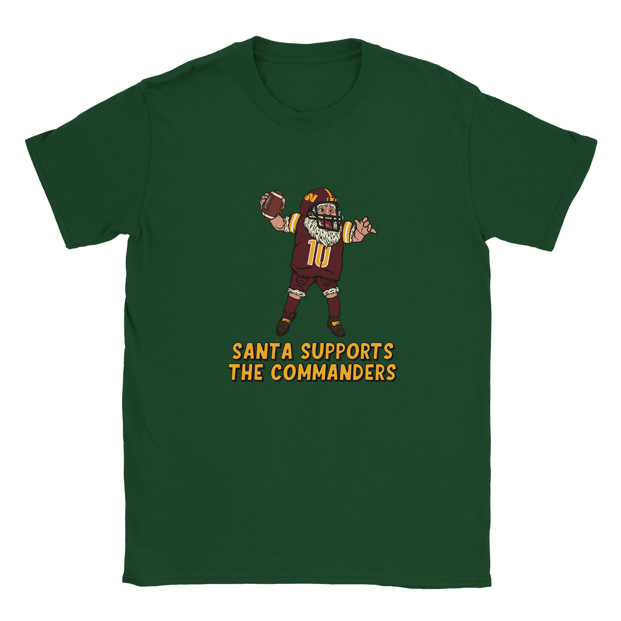 Washington Commanders Kids Crewneck Santa T-shirt