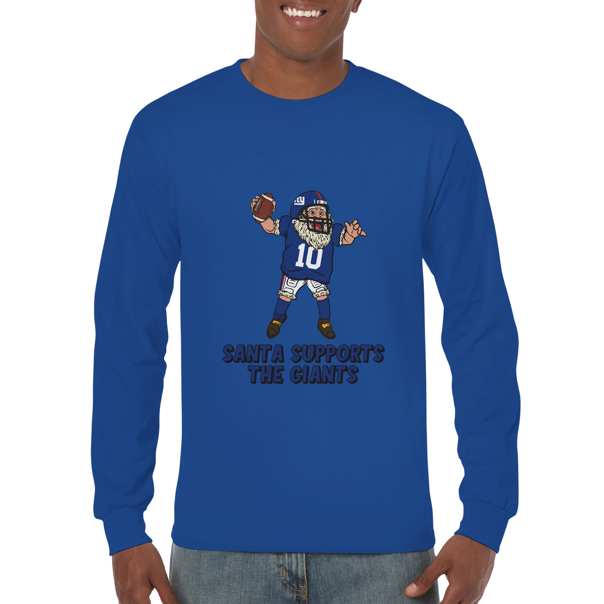 New York Giants Unisex Longsleeve Santa T-shirt