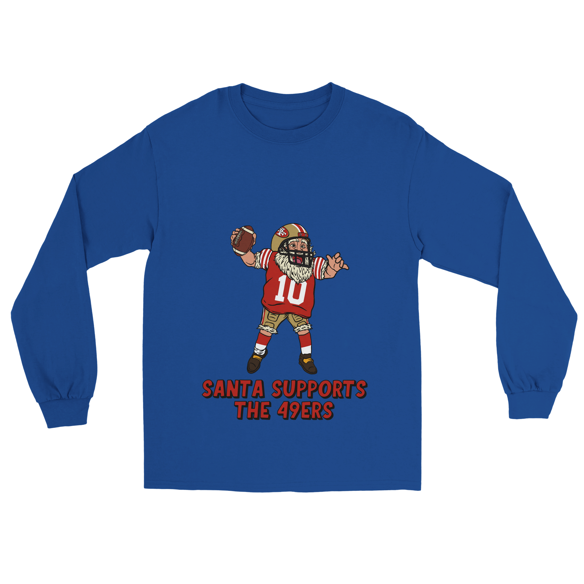 San Francisco 49ers Unisex Longsleeve Santa T-shirt