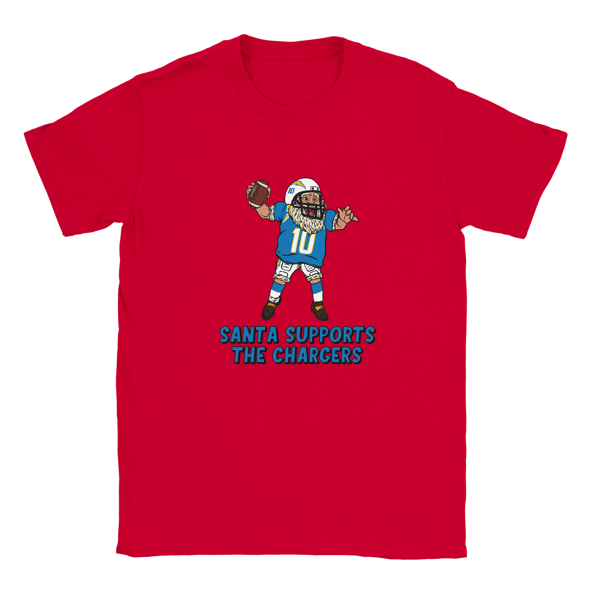 Los Angeles Chargers Kids Crewneck Santa T-shirt