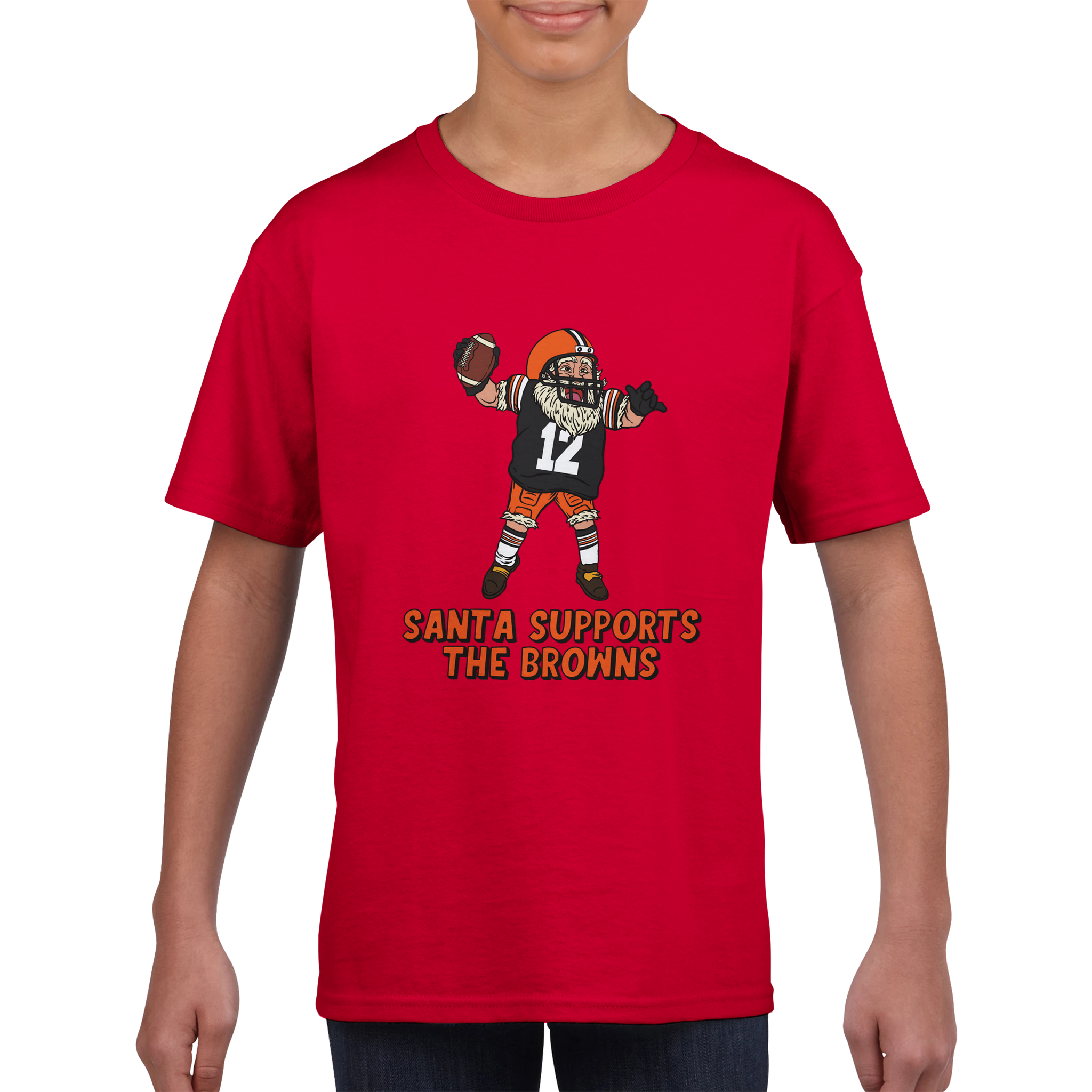 Cleveland Browns Kids Crewneck Santa T-shirt