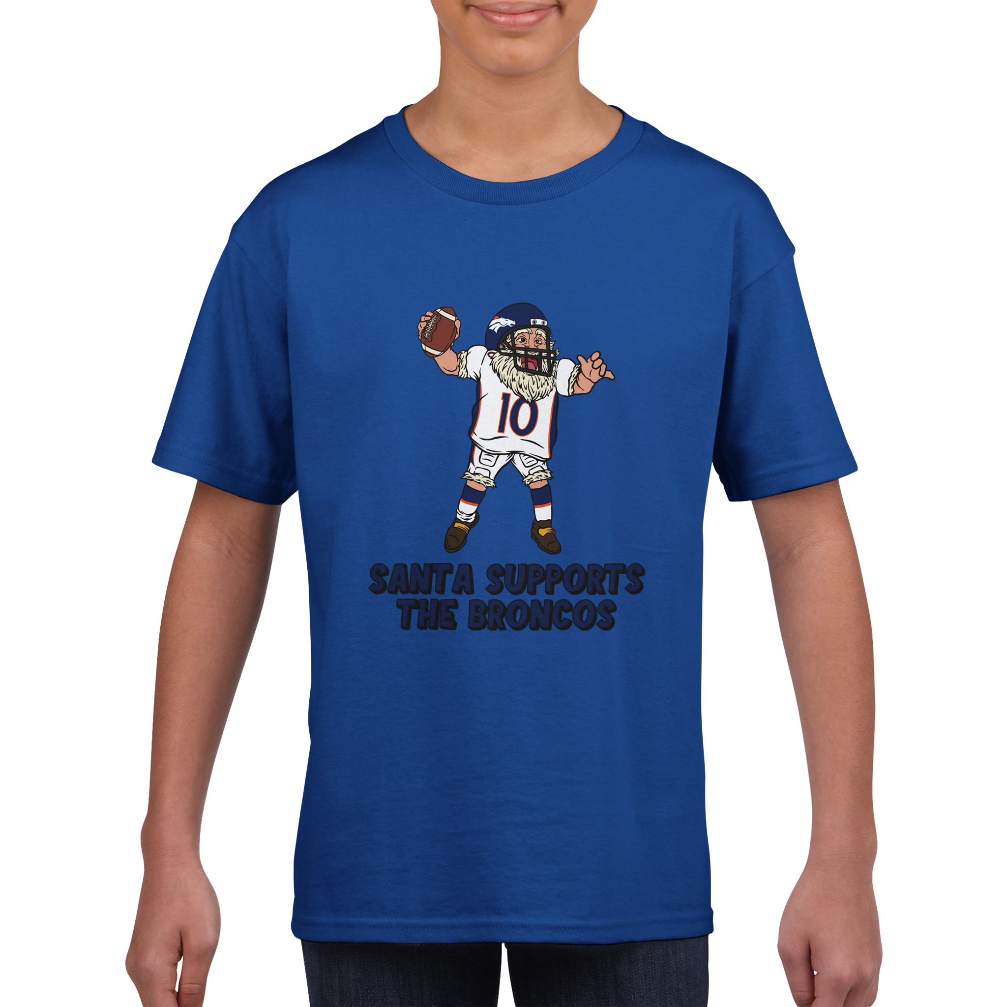 Denver Broncos Kids Crewneck Santa T-shirt