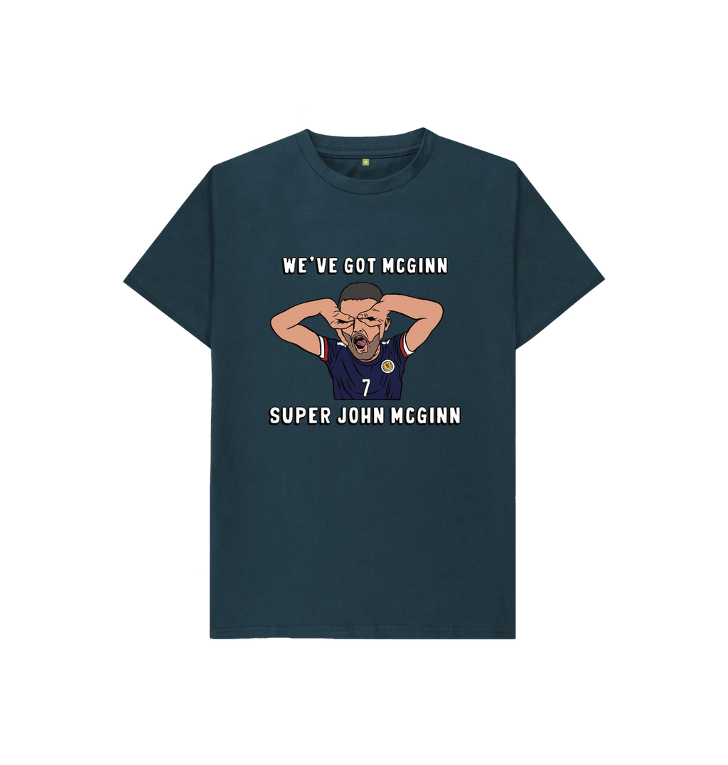 Denim Blue Printed Kids T-Shirt Front