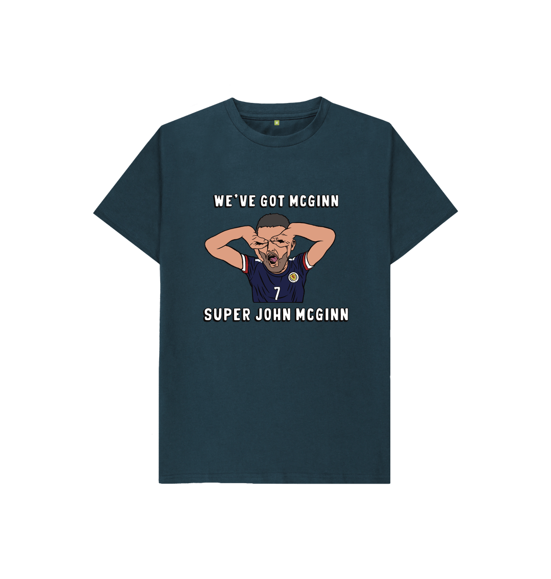 Denim Blue Printed Kids T-Shirt Front