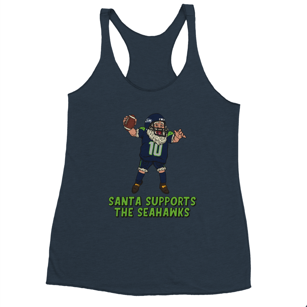 Seattle Seahawks Women's Racerback Santa Tank Top