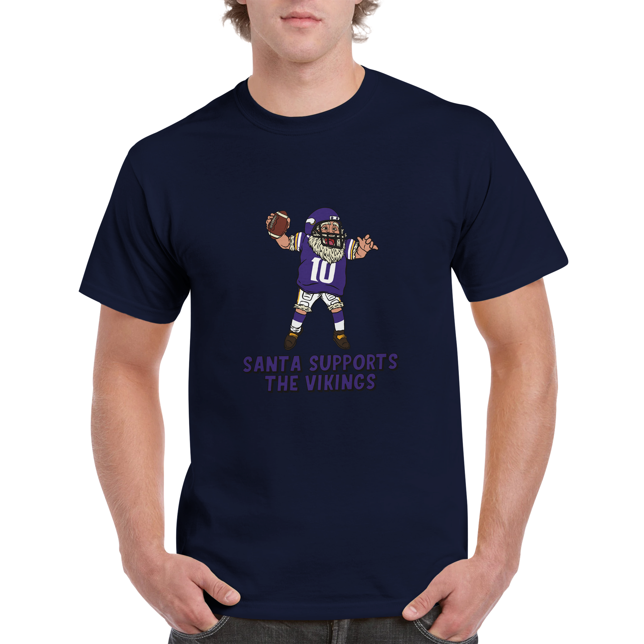 Minnesota Vikings Unisex Crewneck Santa T-shirt