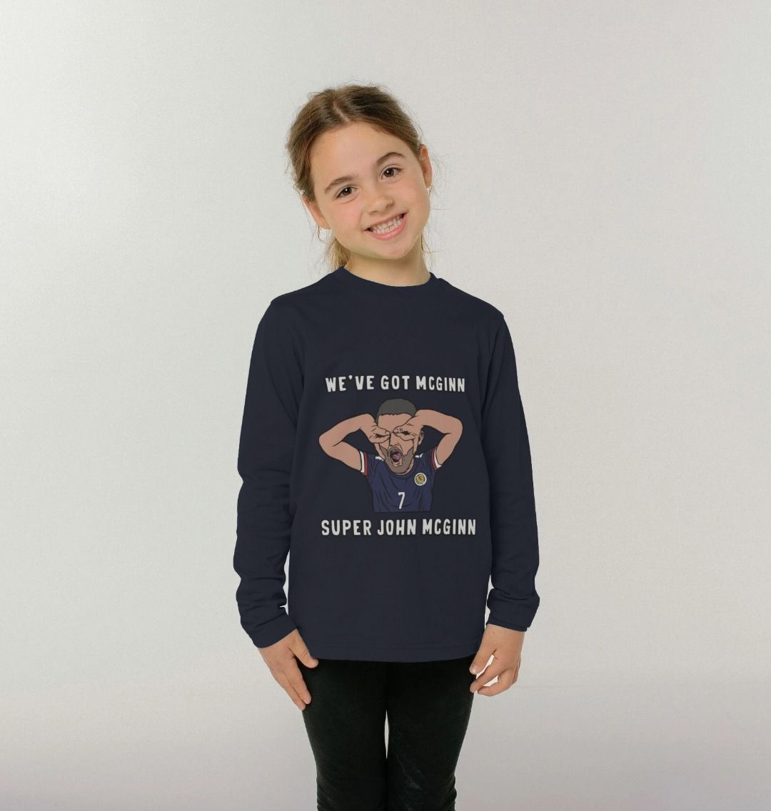 Scotland Unisex Kids Long Sleeved T-shirt Super John McGinn