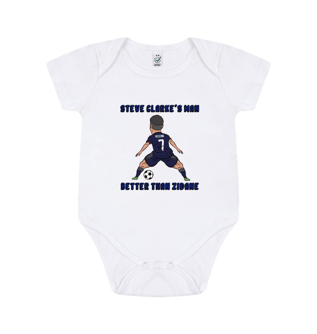 White Scotland Euro 2024 Steve Clarke's Man - John McGinn Baby Grow