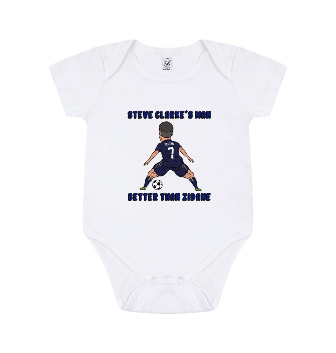 White Scotland Euro 2024 Steve Clarke's Man - John McGinn Baby Grow