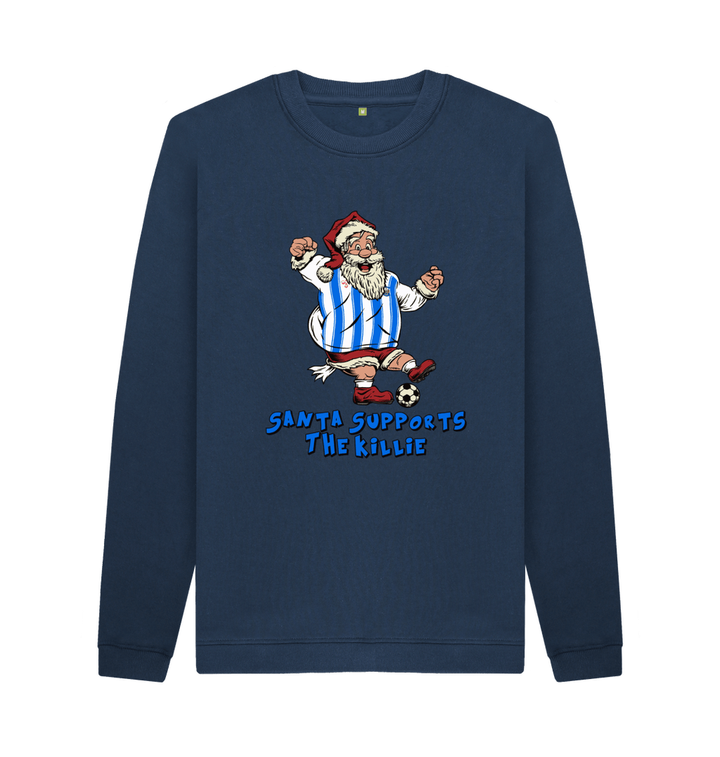 Navy Blue Printed Sweater Front
