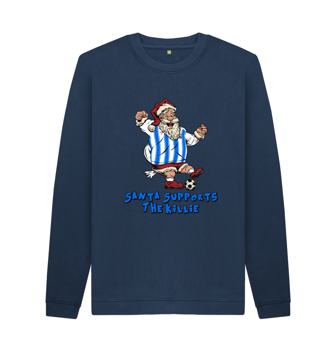 Navy Blue Printed Sweater Front