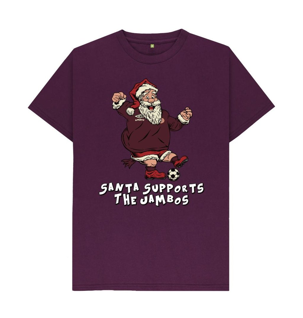 Purple Hearts Men's Santa T-shirt (white writing)