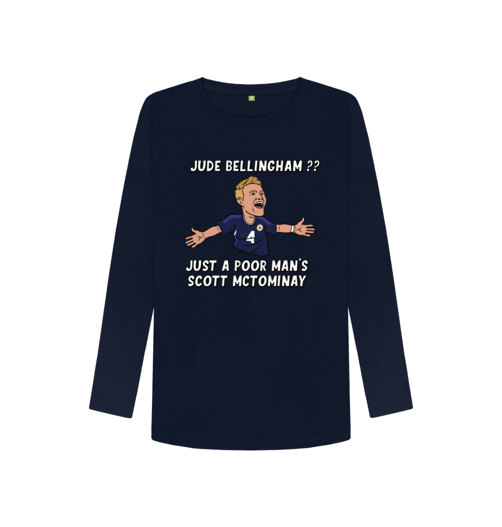 Navy Blue Printed Long Sleeve T Shirt Front