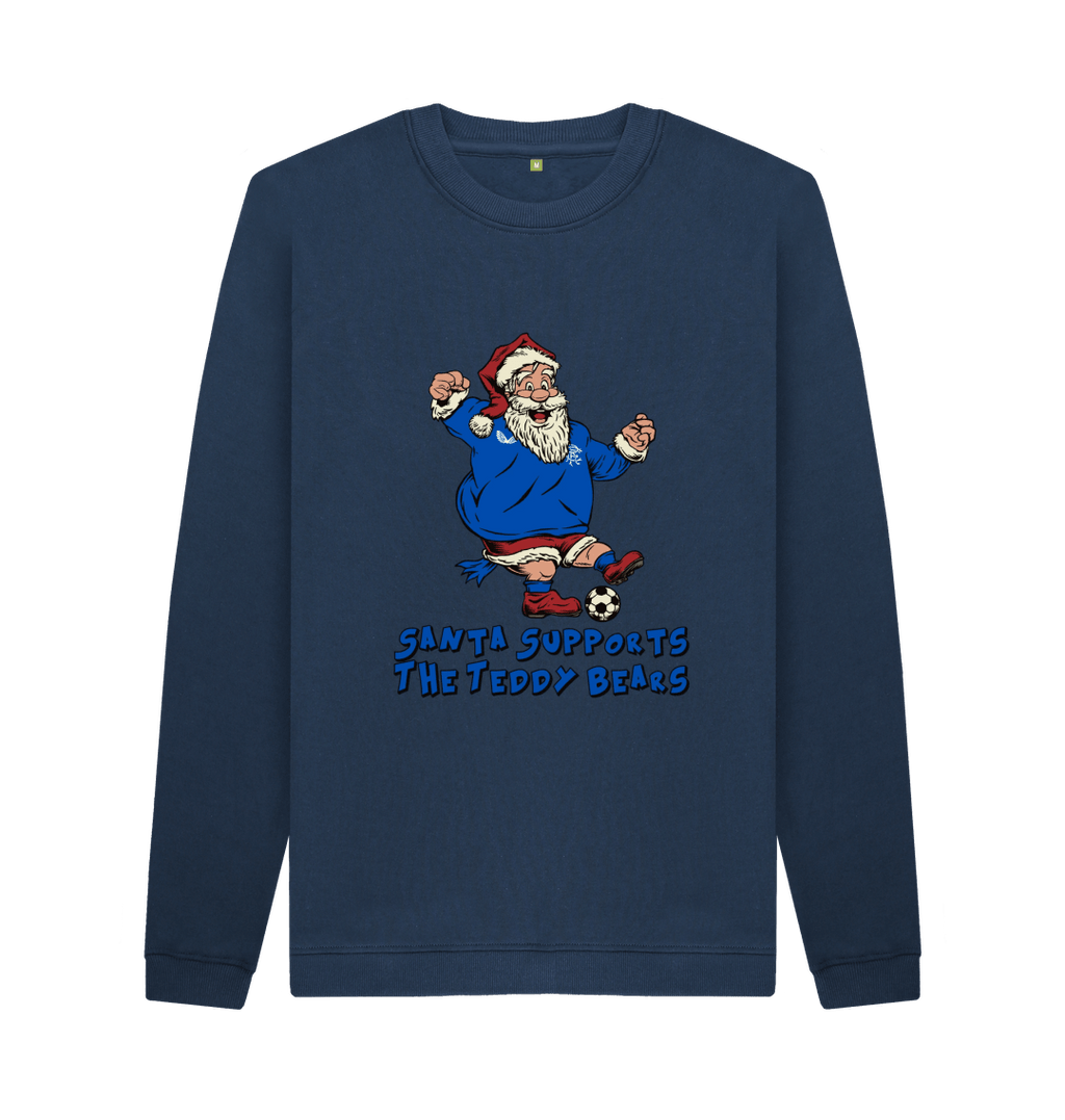 Navy Blue Printed Sweater Front