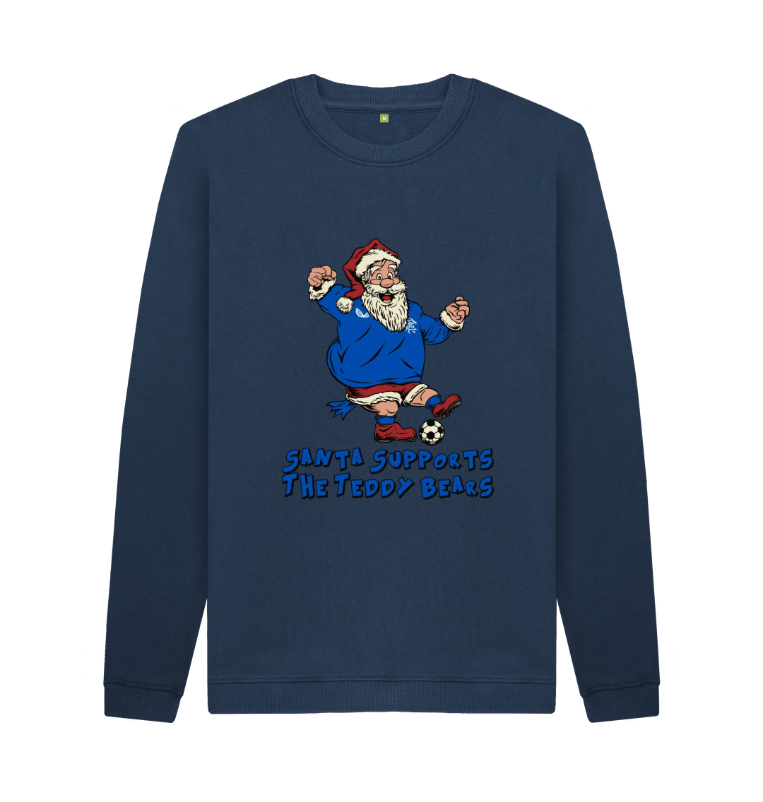 Navy Blue Printed Sweater Front