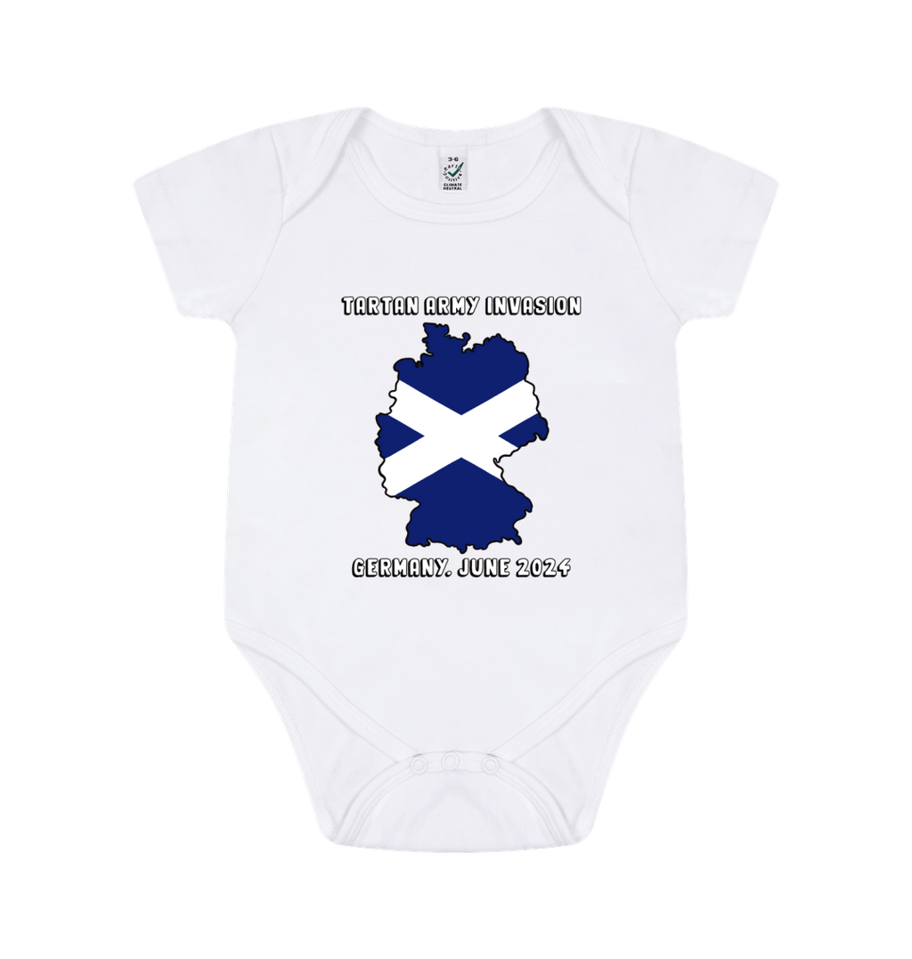 White Printed baby grow Front