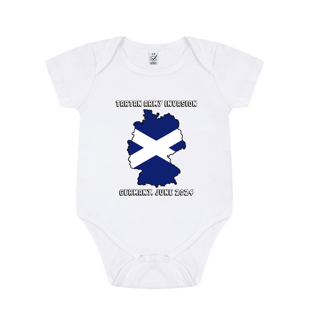 White Printed baby grow Front