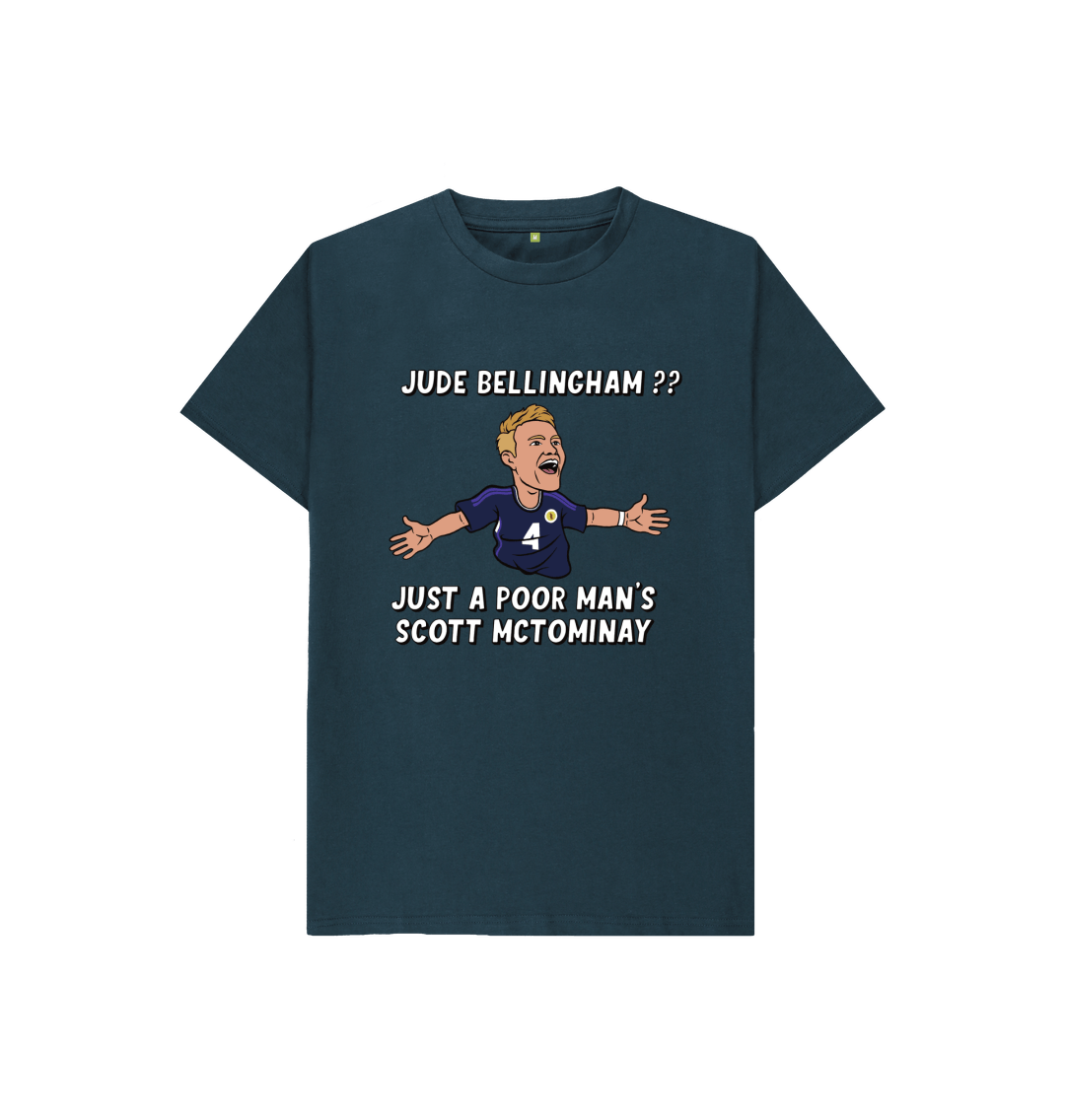 Denim Blue Printed Kids T-Shirt Front