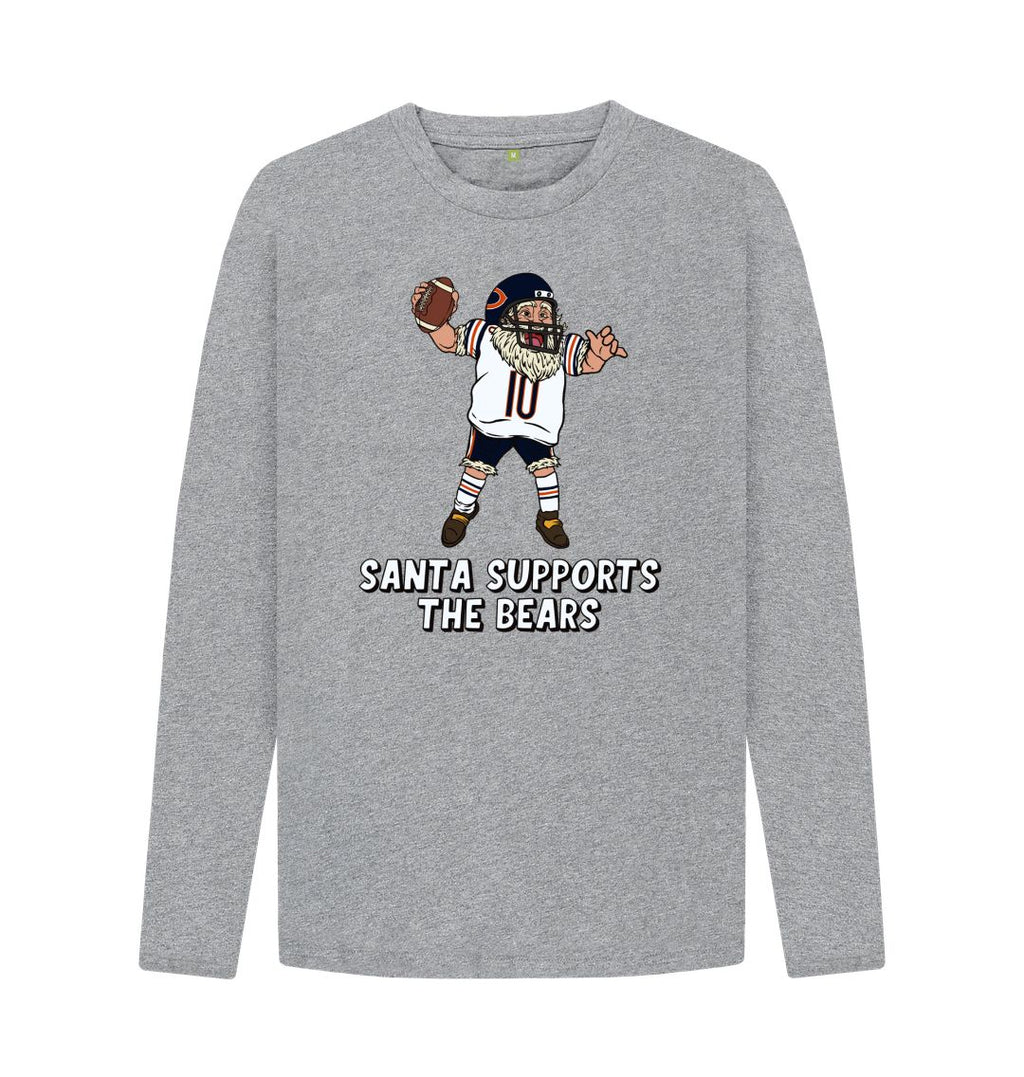 Athletic Grey Chicago Bears Long Sleeve Santa T-shirt
