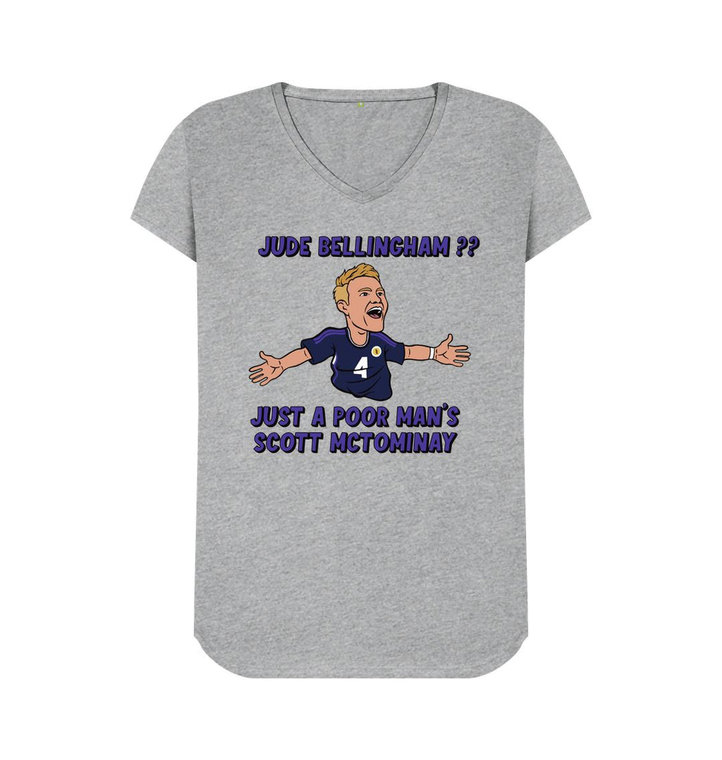 Athletic Grey Scotland Euro 2024 Ladies v-neck Scott McTominay T-shirt